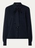 Blouse met sjaalkraag - Donkerblauw