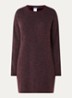 Fijngebreide mini trui-jurk in alpaca wolblend - Bordeauxrood