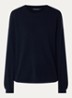Fijngebreide pullover van wol met ronde hals - Donkerblauw