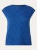 Fijngebreide spencer in alpaca wolblend - Kobaltblauw