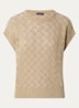 Fijngebreide top met opengewerkt dessin - Beige