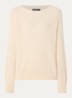 Fijngebreide trui in alpaca wolblend met ronde hals - Creme