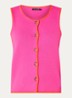 Grofgebreid gilet met ronde hals - Fuchsia