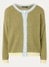Grofgebreid vest in alpaca wolblend met streepprint - Legergroen
