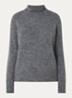 Grofgebreide trui in alpaca wolblend met col - Rood