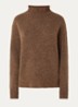 Grofgebreide trui in alpaca wolblend met col - Lichtbruin