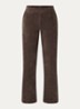 High waist loose fit broek van fluweel met steekzakken - Lichtbruin