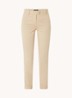 High waist tapered fit cropped chino met steekzakken - Beige