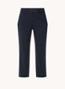 High waist tapered fit cropped chino met steekzakken - Donkerblauw