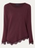 Longsleeve met details van kant - Bordeauxrood