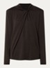 Longsleeve met sjaalkraag - Donkerbruin