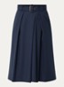 Midi plooirok met ceintuur en steekzakken - Donkerblauw