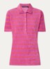 Polo van badstof met streepprint - Fuchsia