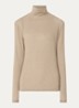 Pullover in wolblend met col - Beige