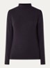 Pullover in wolblend met col - Donkerblauw