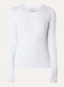 Babette longsleeve in zijdeblend met kant - Wit