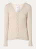 Babette ribgebreid vest in zijdeblend met details van kant - Bruin