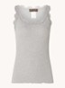 Babette tanktop in zijdeblend met kant - Grijsmele