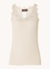 Babette tanktop in zijdeblend met kant - Donkerbeige