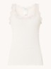Babette tanktop in zijdeblend met kant - Gebroken wit