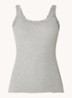 Babette tanktop in zijdeblend met kant - Lichtgrijs