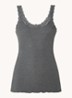 Babette tanktop in zijdeblend met kant - Donkergrijs