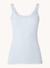 Babette tanktop in zijdeblend met kant - Lichtblauw