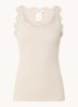 Babette tanktop in zijdeblend met kant - Beige