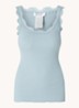 Babette tanktop in zijdeblend met kant - Blauwgrijs