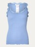 Babette tanktop in zijdeblend met kant - Middenblauw