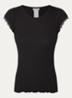Baybay T-shirt met details van kant - Zwart