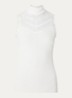 Benita mouwloze top in zijdeblend met details van kant - Gebroken wit