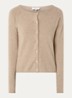 Fijngebreid vest in kasjmierblend  - Beige