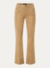 Antonia mid waist flared fit broek van imitatiesuède - Camel