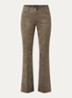 Antonia mid waist flared fit broek van imitatiesuède - Groen
