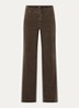 Audrey high waist wide fit broek van corduroy - Donkerbruin