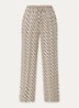 High waist straight fit broek met print - Beige