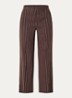 High waist wide fit pantalon met streepprint en lurex - Donkerbruin