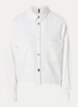 Overshirt van chambray met borstzakken - Gebroken wit