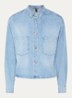 Overshirt van chambray met borstzakken - Indigo