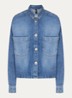 Overshirt van chambray met borstzakken - Blauw