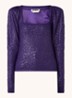 Stevie top met pofmouw en lurex - Paars