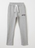 Full Service straight fit joggingbroek met logoborduring - Grijsmele