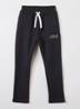 Full Service straight fit joggingbroek met logoborduring - Zwart