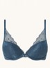 Demi push-up bh met overlay van kant - Petrolgroen