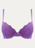 Polly push up bh met overlay van kant - Paars