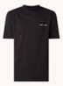 Norsbro T-shirt met opstaande kraag en logo - Zwart