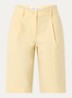 Saharper high waist straight fit korte pantalon met steekzakken - Lichtgeel