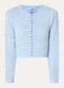 Bolero van kant met imitatieparels en kralendecoratie - Blauw