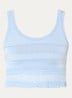 Crop top met opengewerkt dessin - Lichtblauw
